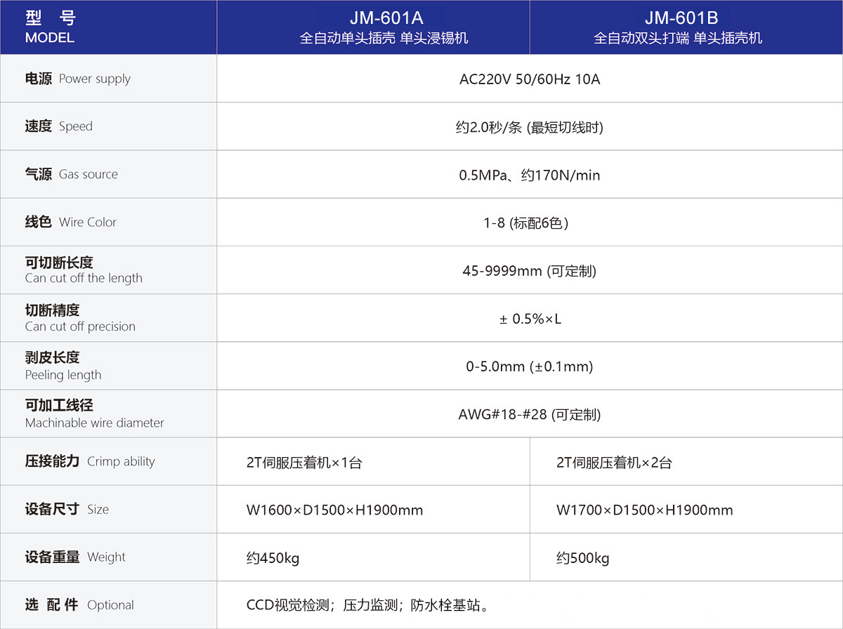 全自动端子机 技术参数